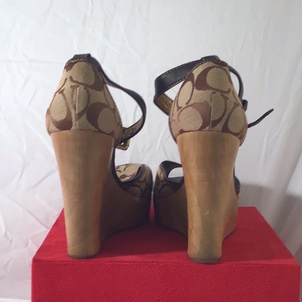 🌼Vintage 90’s 🌼 Coach wood wedges size 9 - Picture 3 of 4